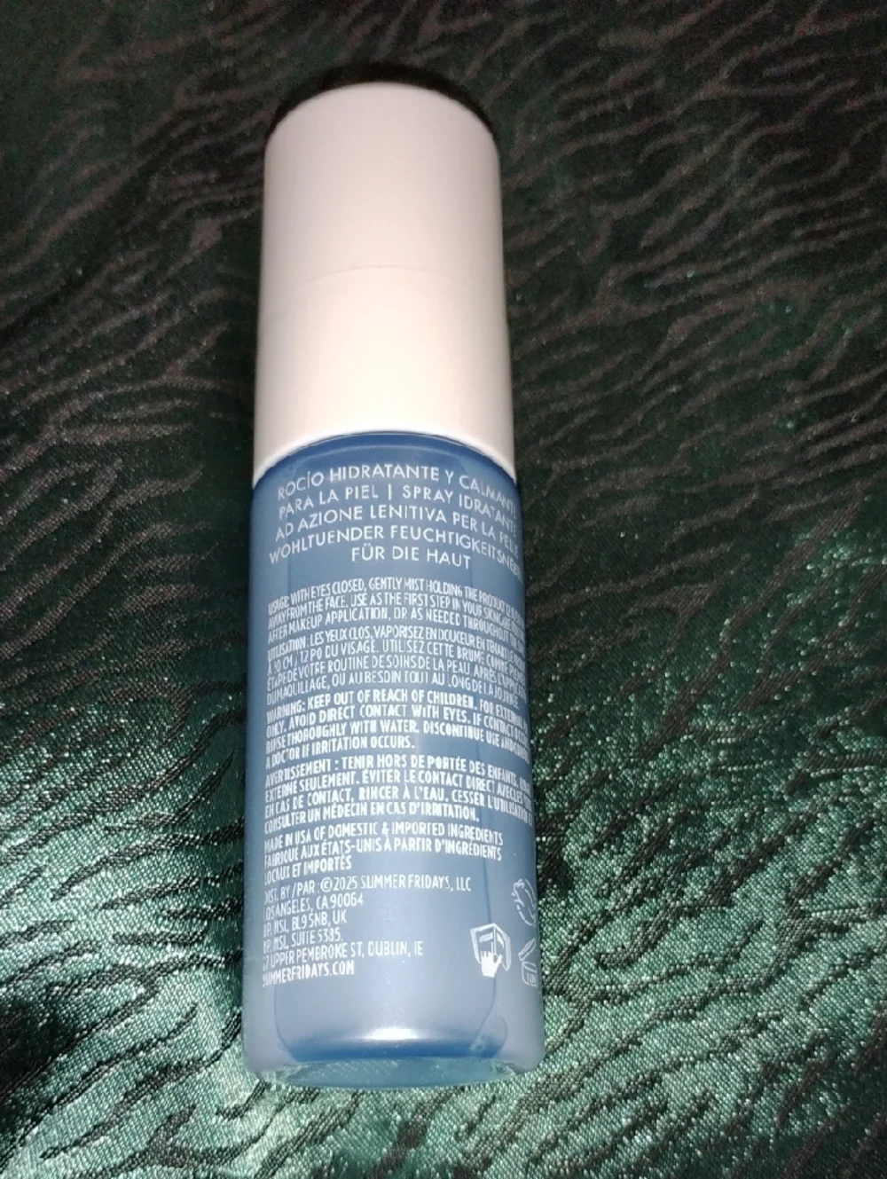 Summer Fridays Jet Lag Hydration Mist — Blue and White Bottle New